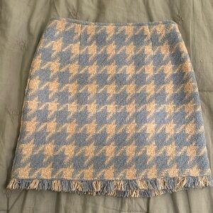 Fate Vintage Light Blue Houndstooth Skirt